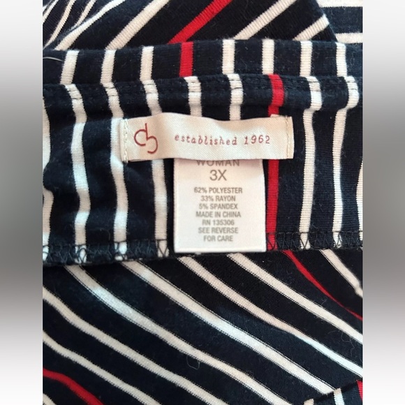 DB ESTABLISHED 1962 WOMAN PLUS SIZE 3X- STRIPED SKIRT STRETCH- SHORT - Picture 6 of 6